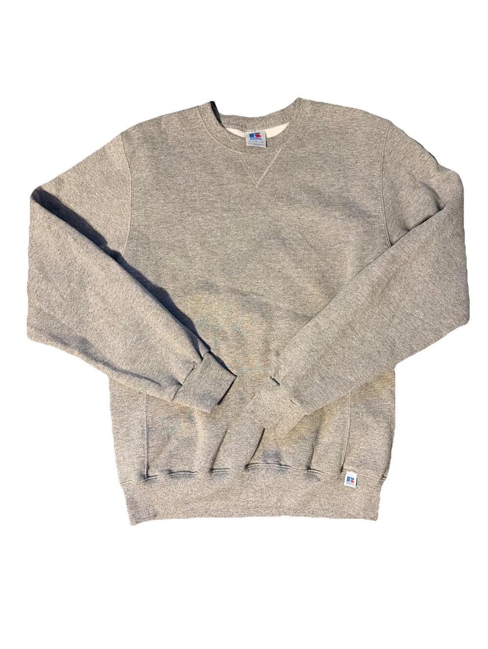 Vintage Russell Athletic Sweatshirt Mens Medium Gray Blank Pullover USA 90s